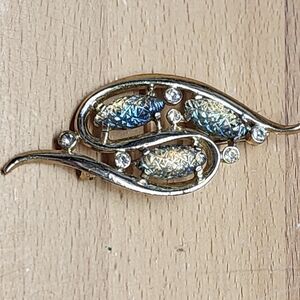 Vintage Emmons Iridescent Leaf Brooch